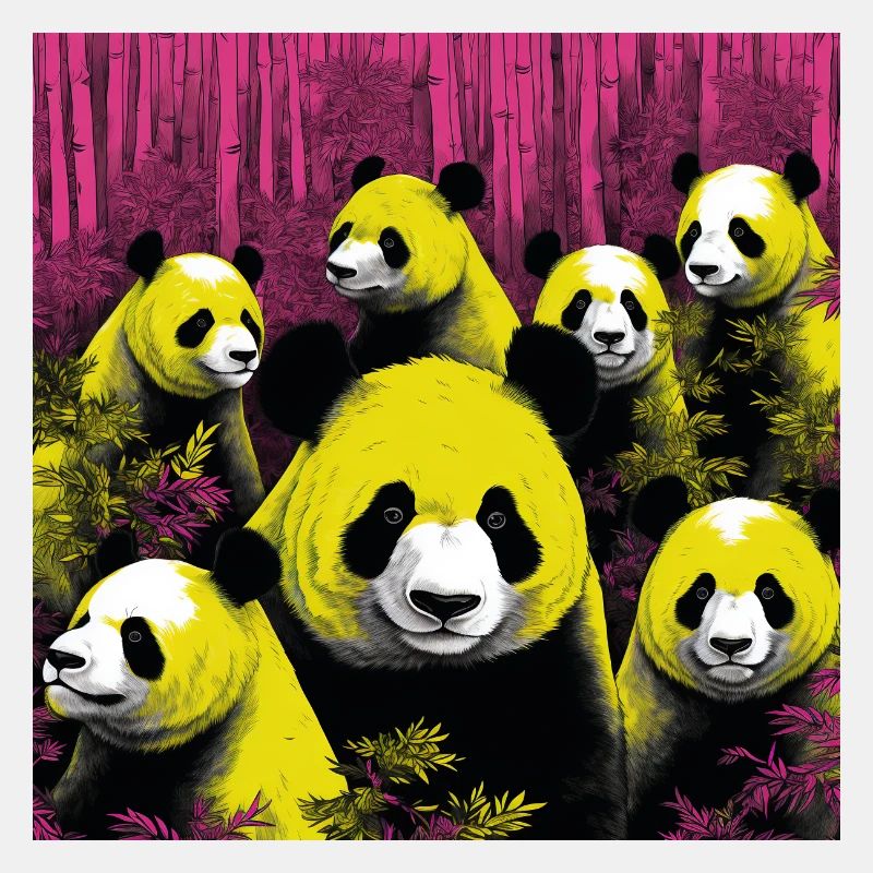 Panda im Neon-Stil