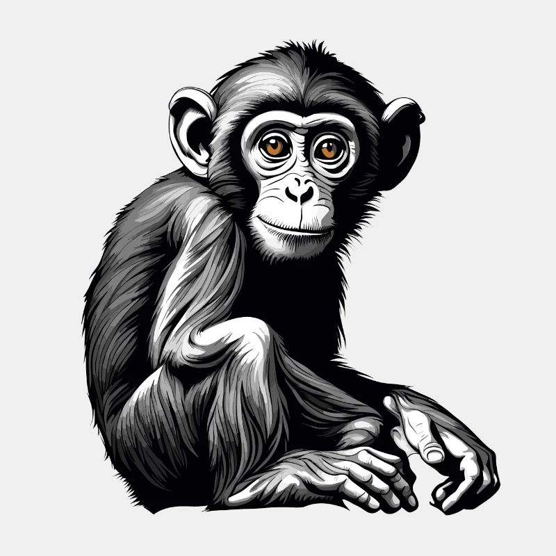 Affe / Tier / Zoo / Schimpanse / Wild / Comic