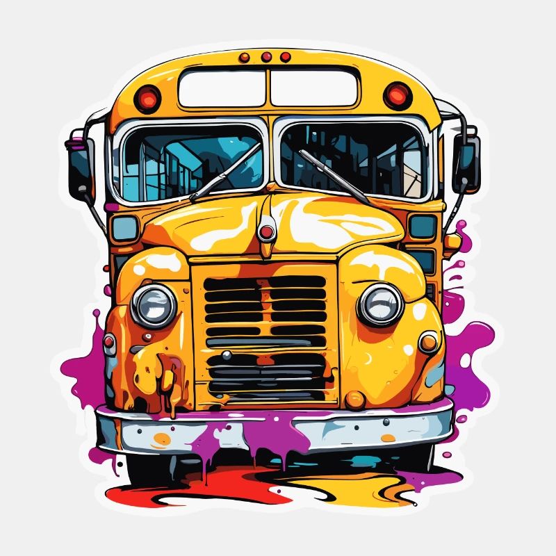 Bus / Schulbus / gelb / Comic / Old School