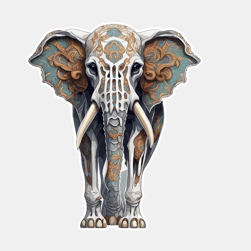 Elephant / Animal / Oriental / Flowers / Pattern