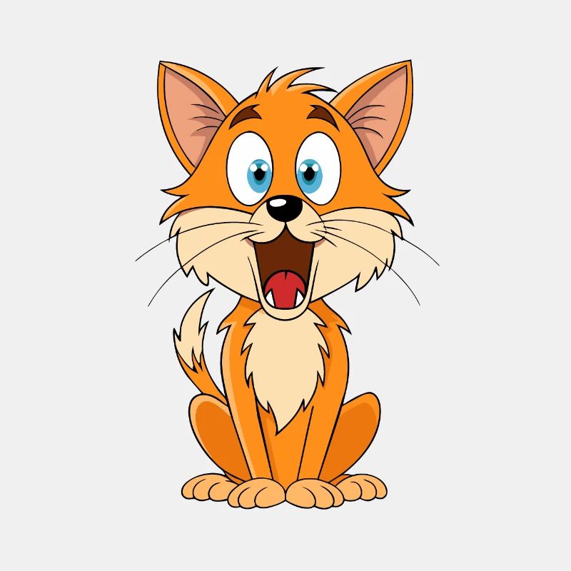 Chat effrayé avec une œuvre d’art de bande dessinée de fourrure surélevée