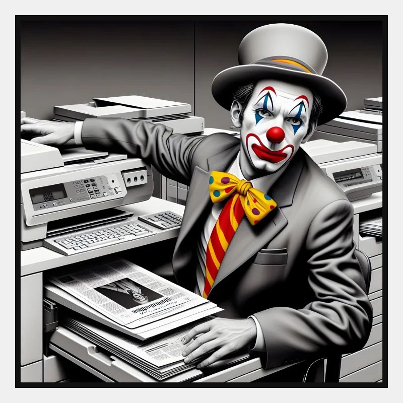 Clown am Kopierer