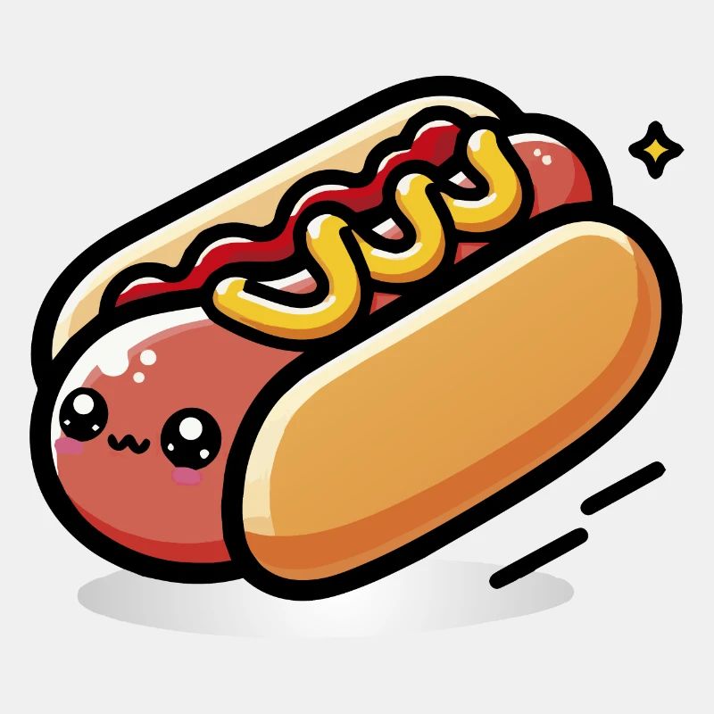 Niedlicher Kawaii Hot Dog