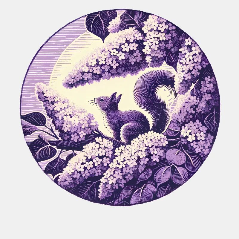 Flieder-Eichhörnchen-Kunst
