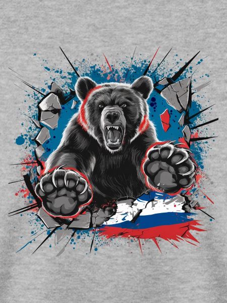 Bär mit russischer Flagge
