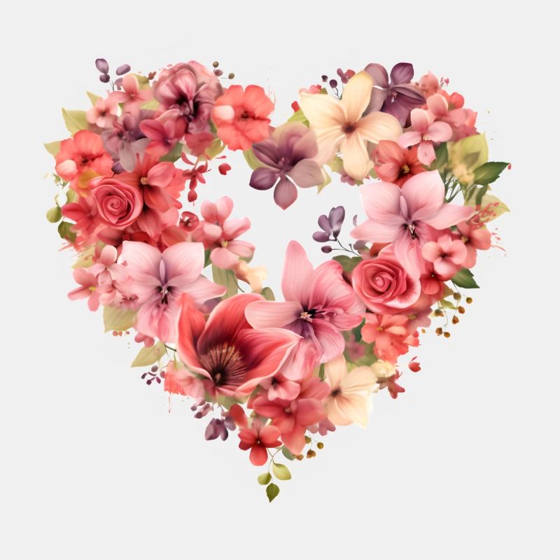 Herz im Blumenkranz