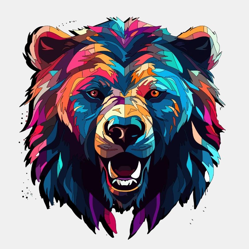 Abstract Bear Design - Bear Print