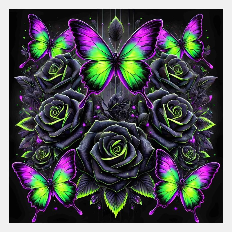 Neon-Gothic Schmetterlingskunst
