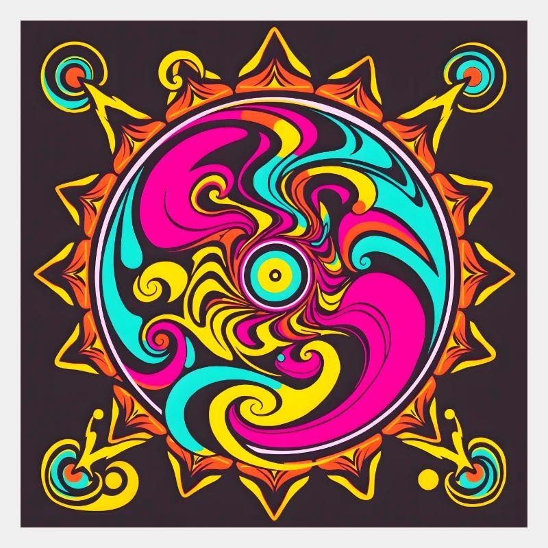 Conception de soleil psychédélique aux couleurs vives