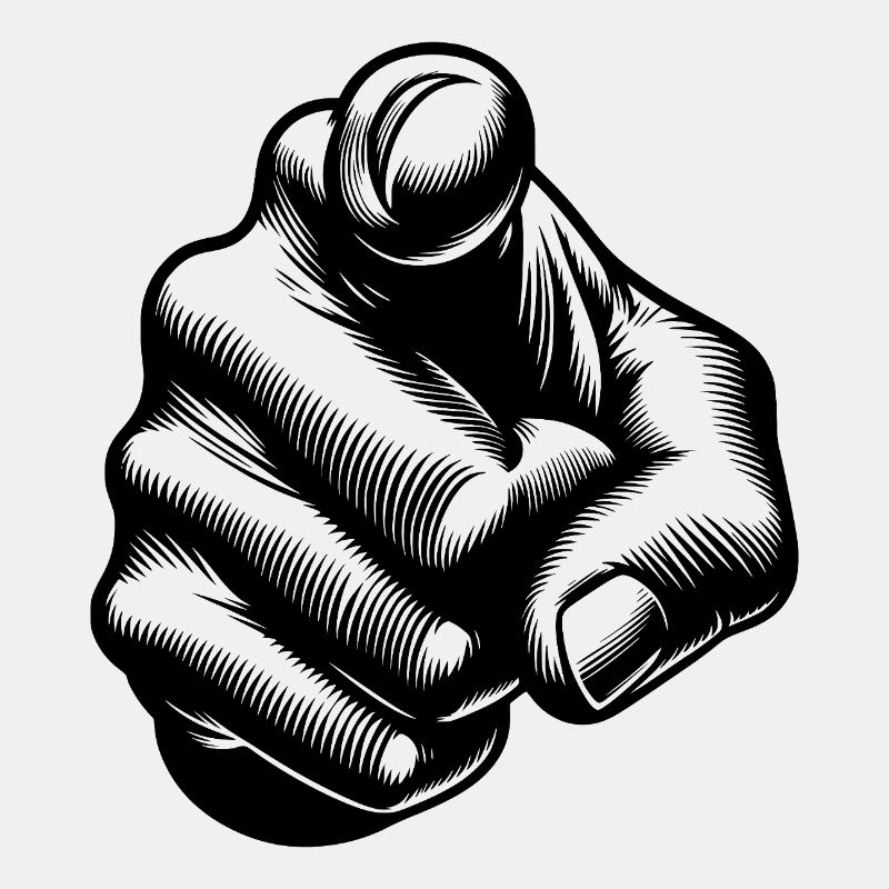 Classic Iconic Finger Pointing Hand Gesture