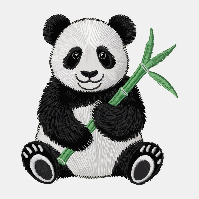 Bestickter Panda