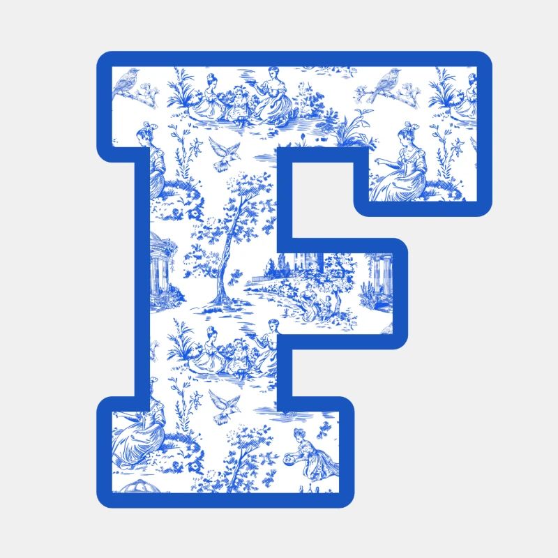 Buchstabe f blaue Chinoiserie