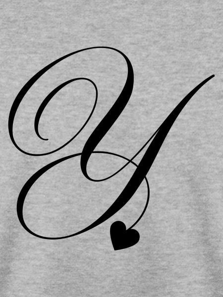 Buchstabe y Kalligraphie Herz