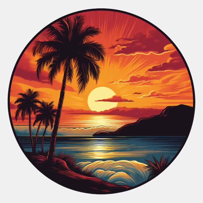 Sunset behind the Ocean