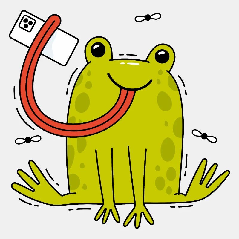 Frosch und Selfie