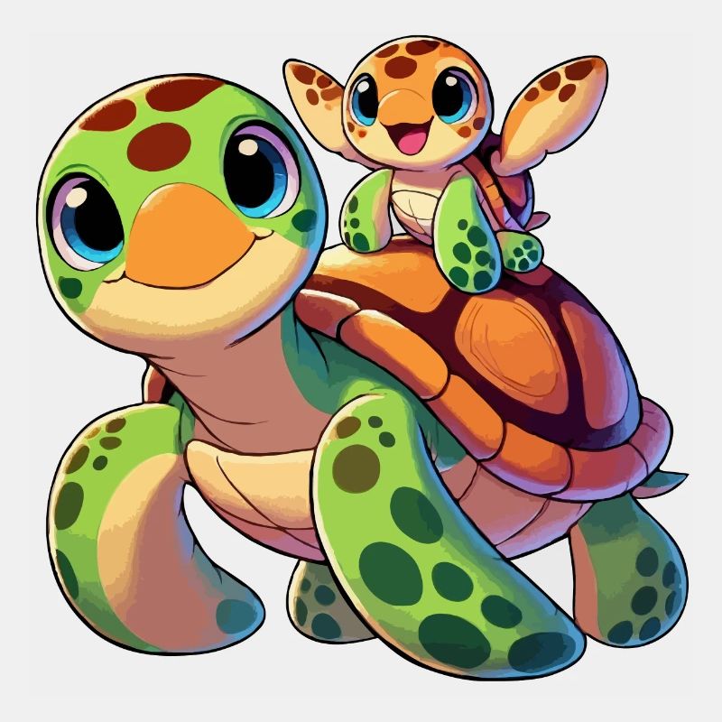 Schildkrötenmutter mit Kind