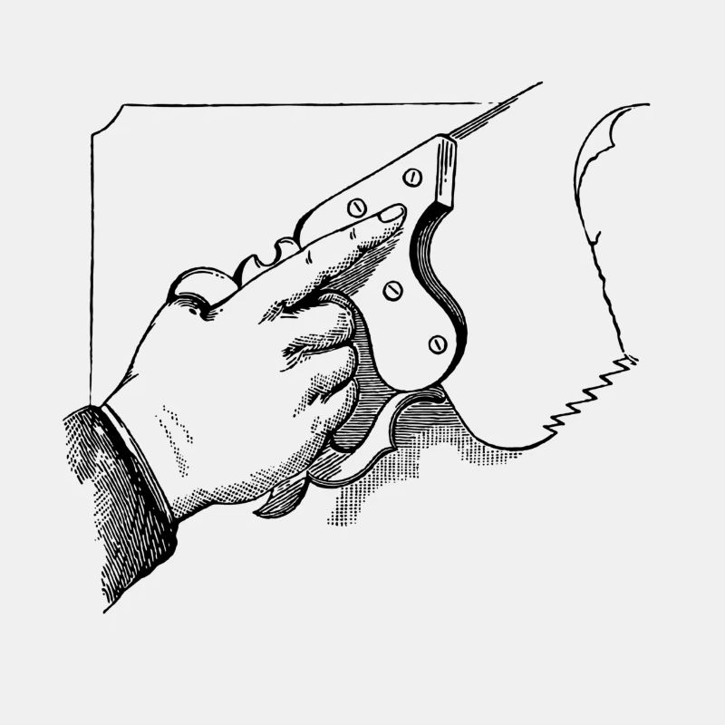 Hand mit Säge