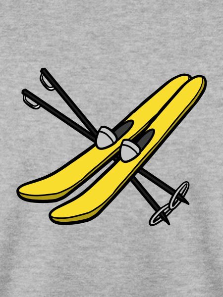 Comic Skis mit Skistöcken