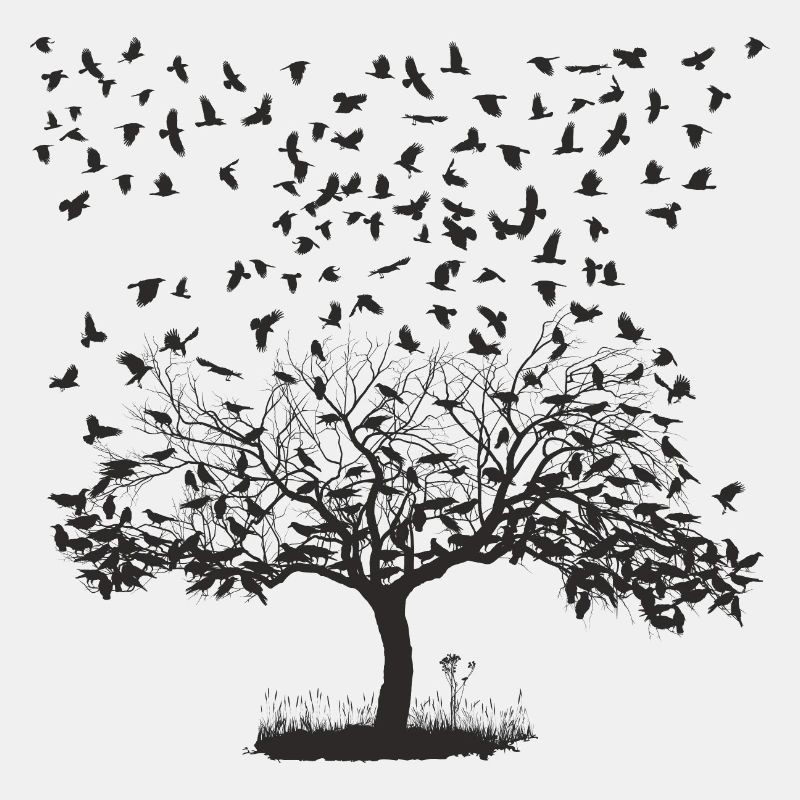 Crows in a tree