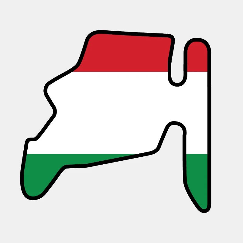 Piste de course de Hongrie avec drapeau