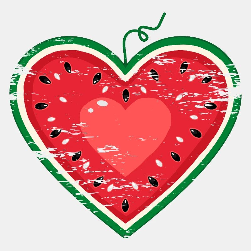 Coeur design pastèque utilisé