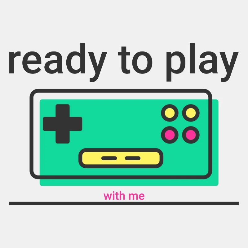 ready to play: retro game controller with statement