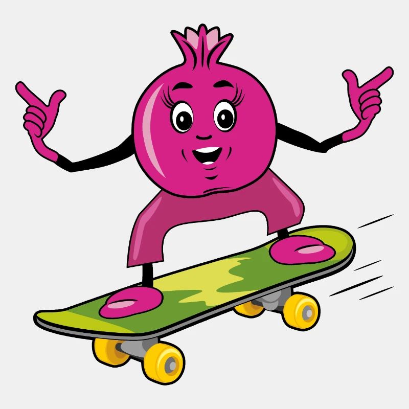 Drôle de skateboarder à grenade