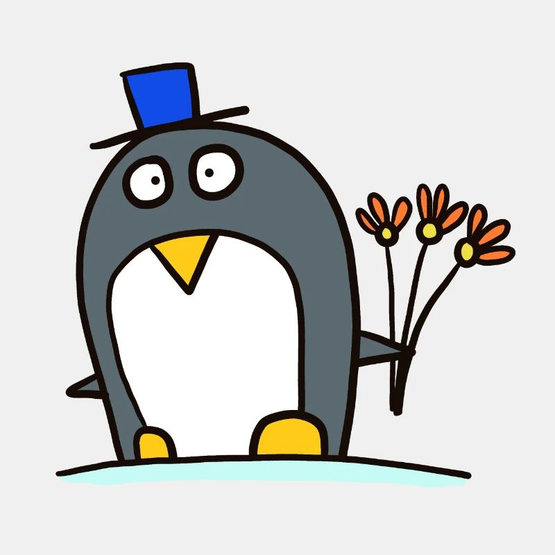 Pinguin als Bräutigam