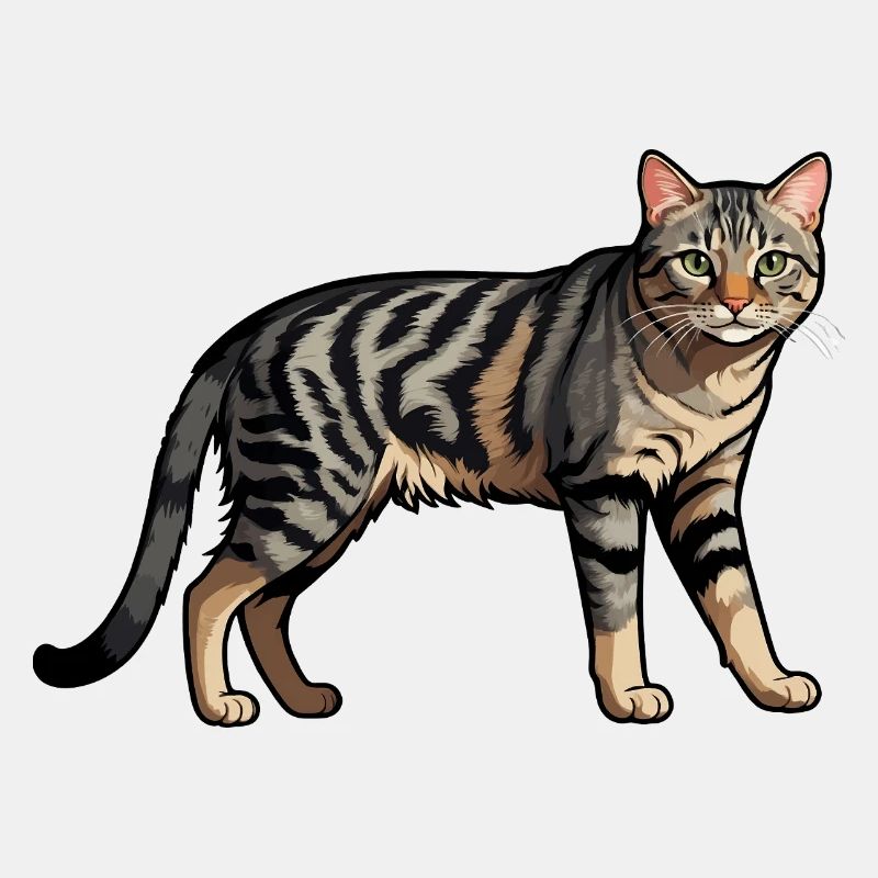 Chat domestique - Autocollant d’animal mignon