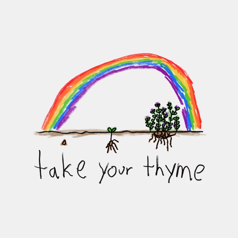 dessin de l'enfant vous laisse le temps thym arc-en-ciel