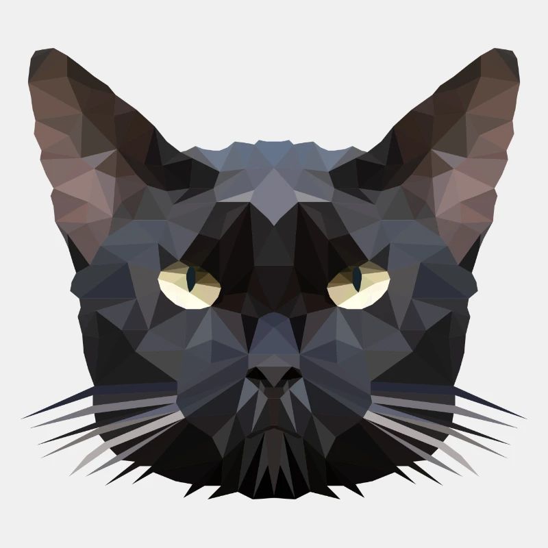 Chat tête de chat polygone