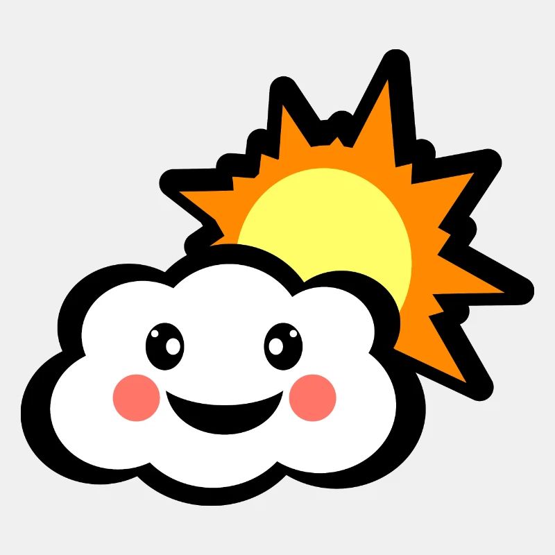 Nuage heureux et soleil éclatant