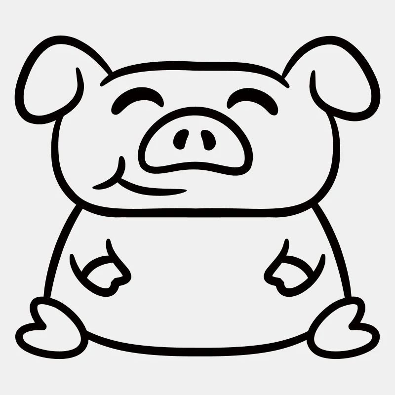 Sitzendes Schwein Liebe Kleines Süßes Schweinchen