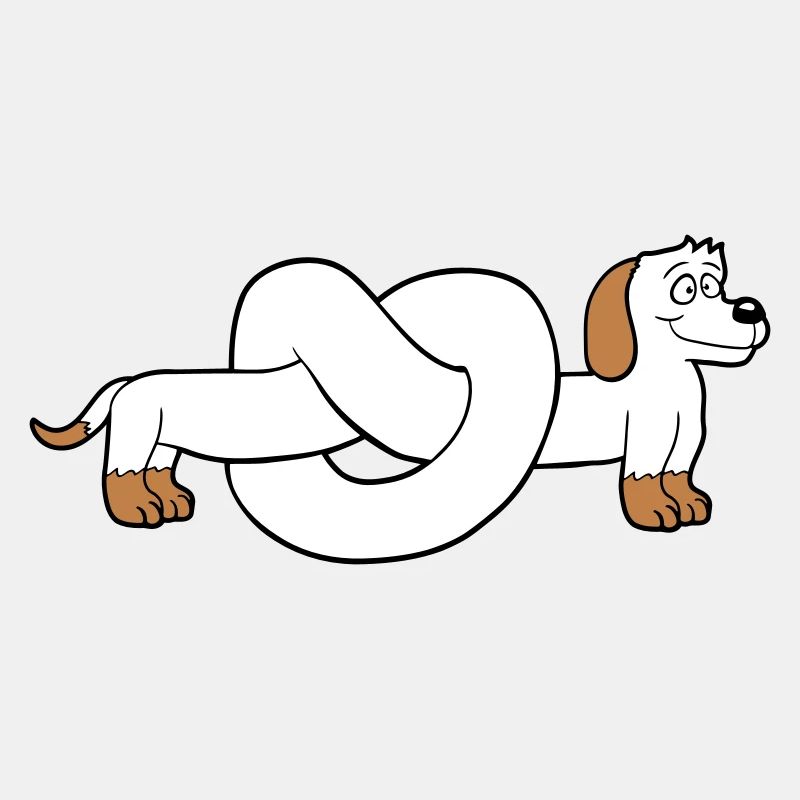 Hund Dackel Brezel Form Knoten Langer Körper Comic