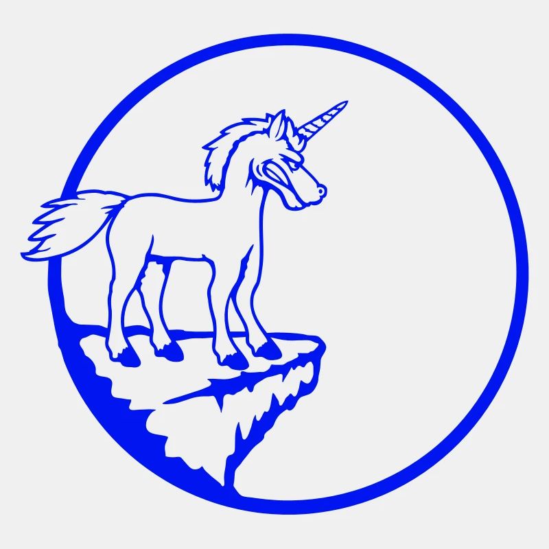 Einhorn Klippe Mond Böse Wütend Schlechte Laune