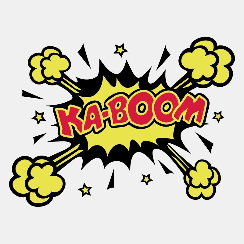 KABOOM, comique, bouffon, ballon, explosion,étoile