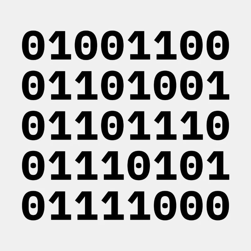"LINUX" in binary code.