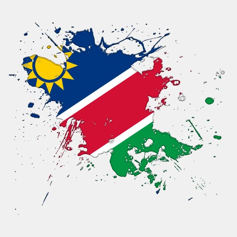 Namibia Flagge als Farbklecks