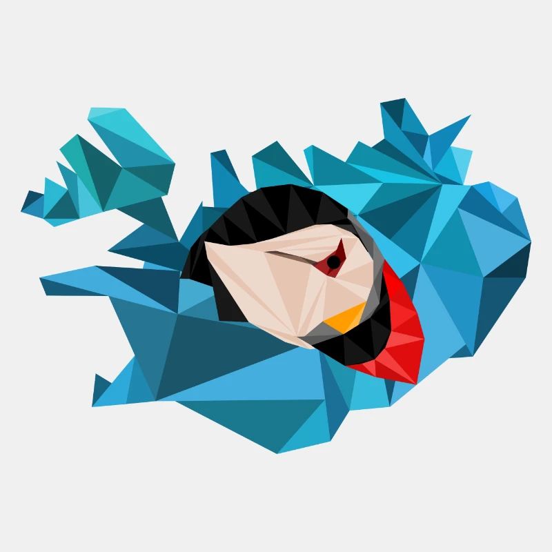 Iceland map - Puffin - map - geometric