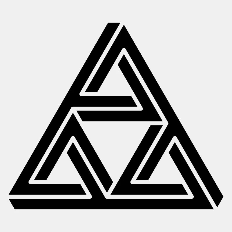 personnage impossible Escher triangle géométrie hipster