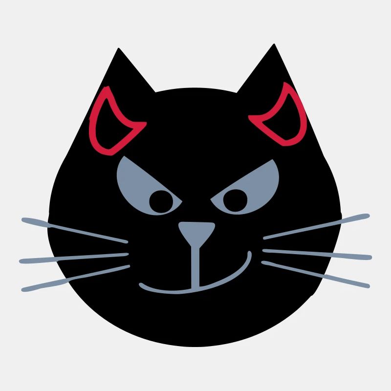 Katze mit Teufelshörnern