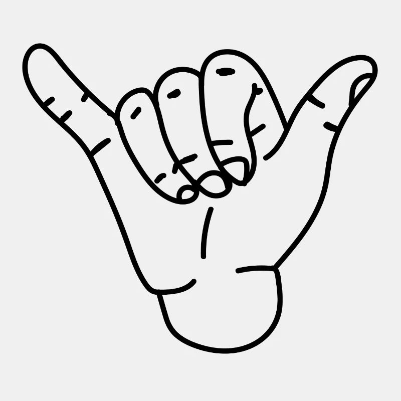 Cooles surfer Handzeichen