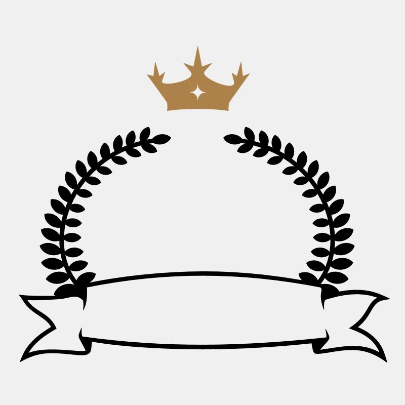 Lorbeerkranz mit Banner und Krone / laurel banner