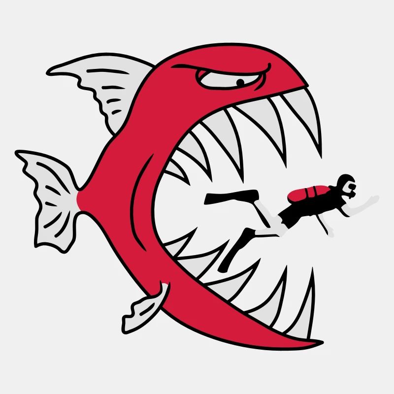 Monster Fish Eats Diver