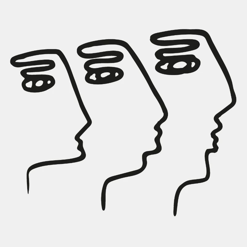 3 Abstract Faces Illusion Stroke Art