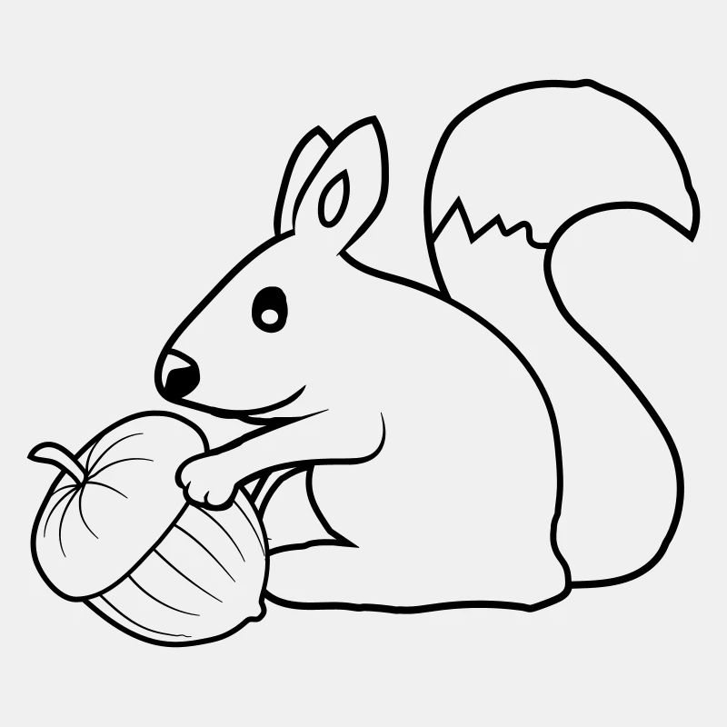 Fröhliches Eichhörnchen Eichel