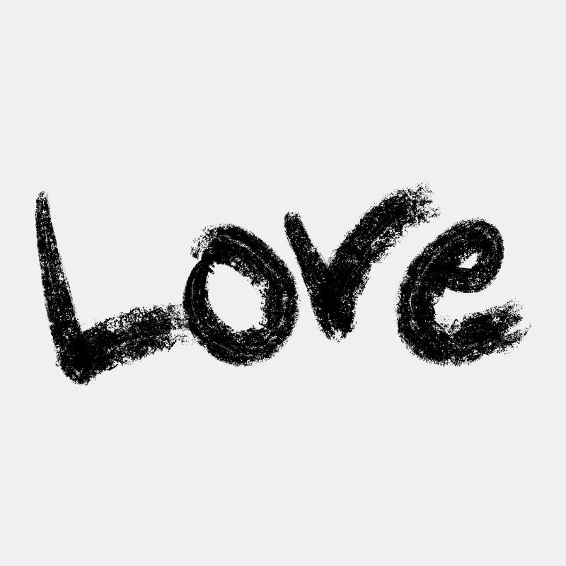 Love Text Black