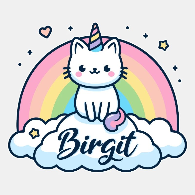 Birgit Nom Prénom Licorne Chat