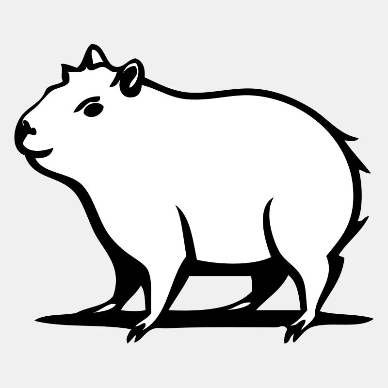 A cute capybara in a cartoon stem