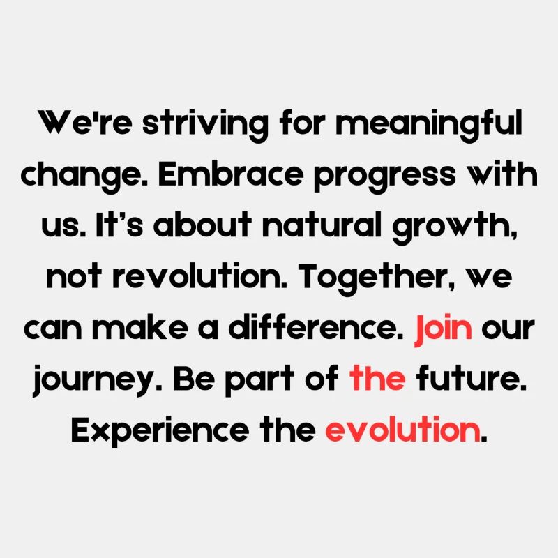 Evolution, not Revolution